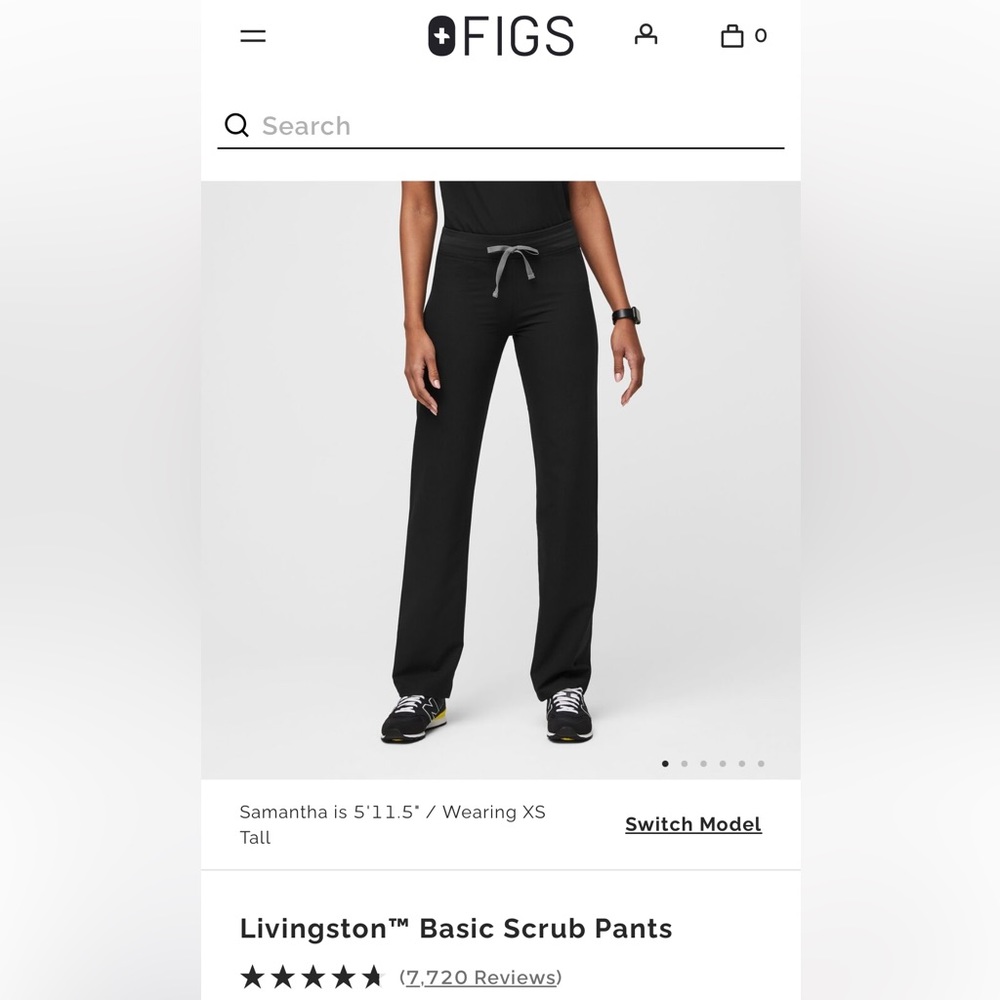 SET OF 2_FIGS SCRUB PANTS - LIVINGSTON And SCRUB TOP XXS P